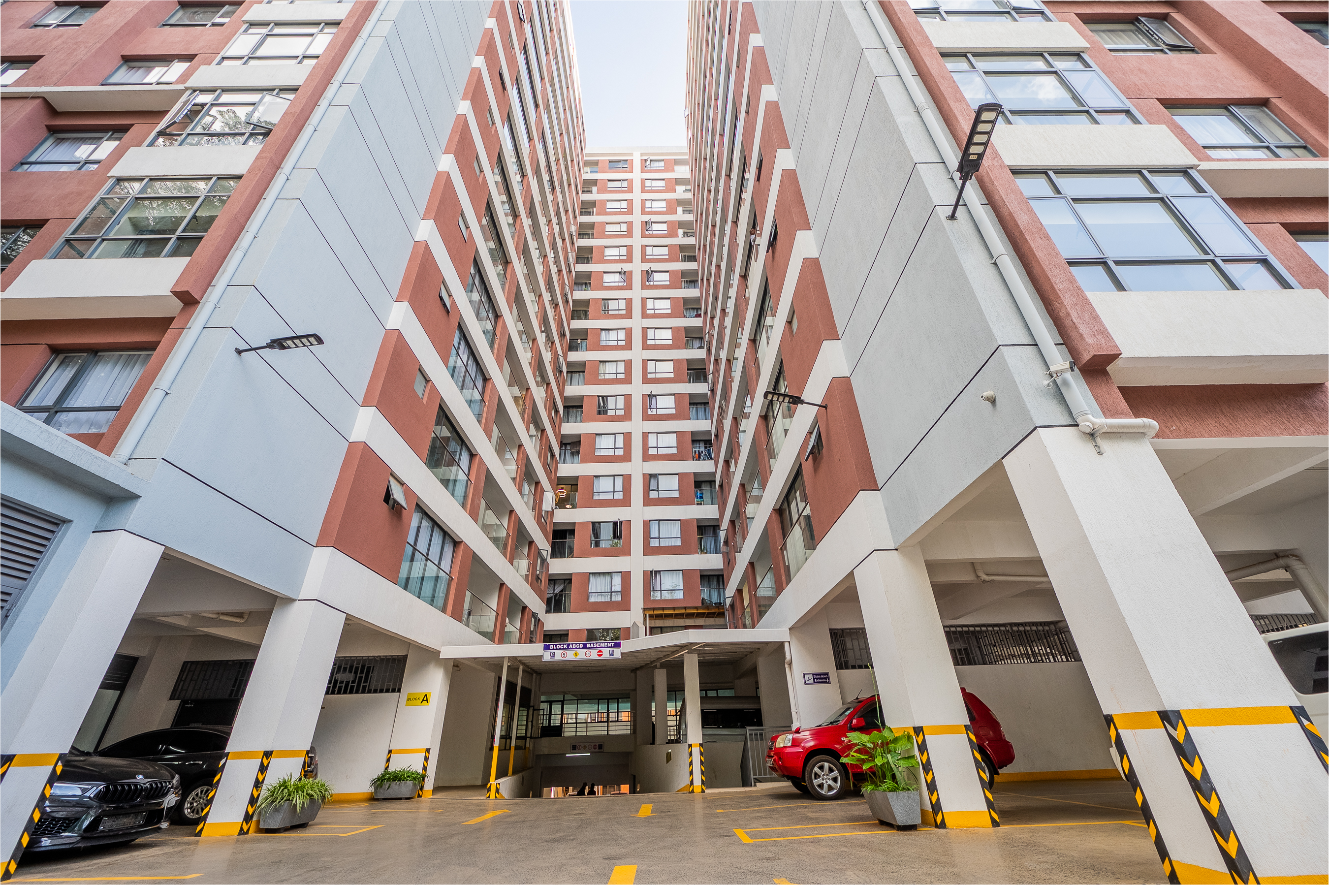 Designated secure parking for residents at Leo Apartments