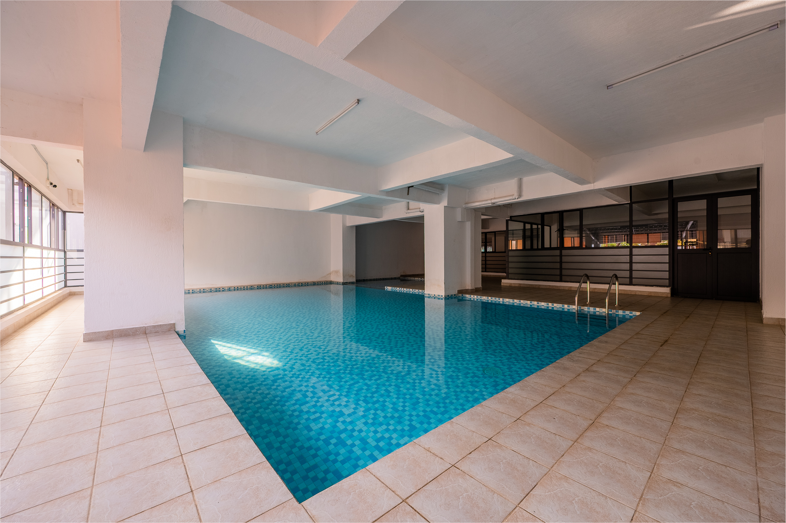 Residents' outdoor swimming pool at Leo Apartments, Lavington