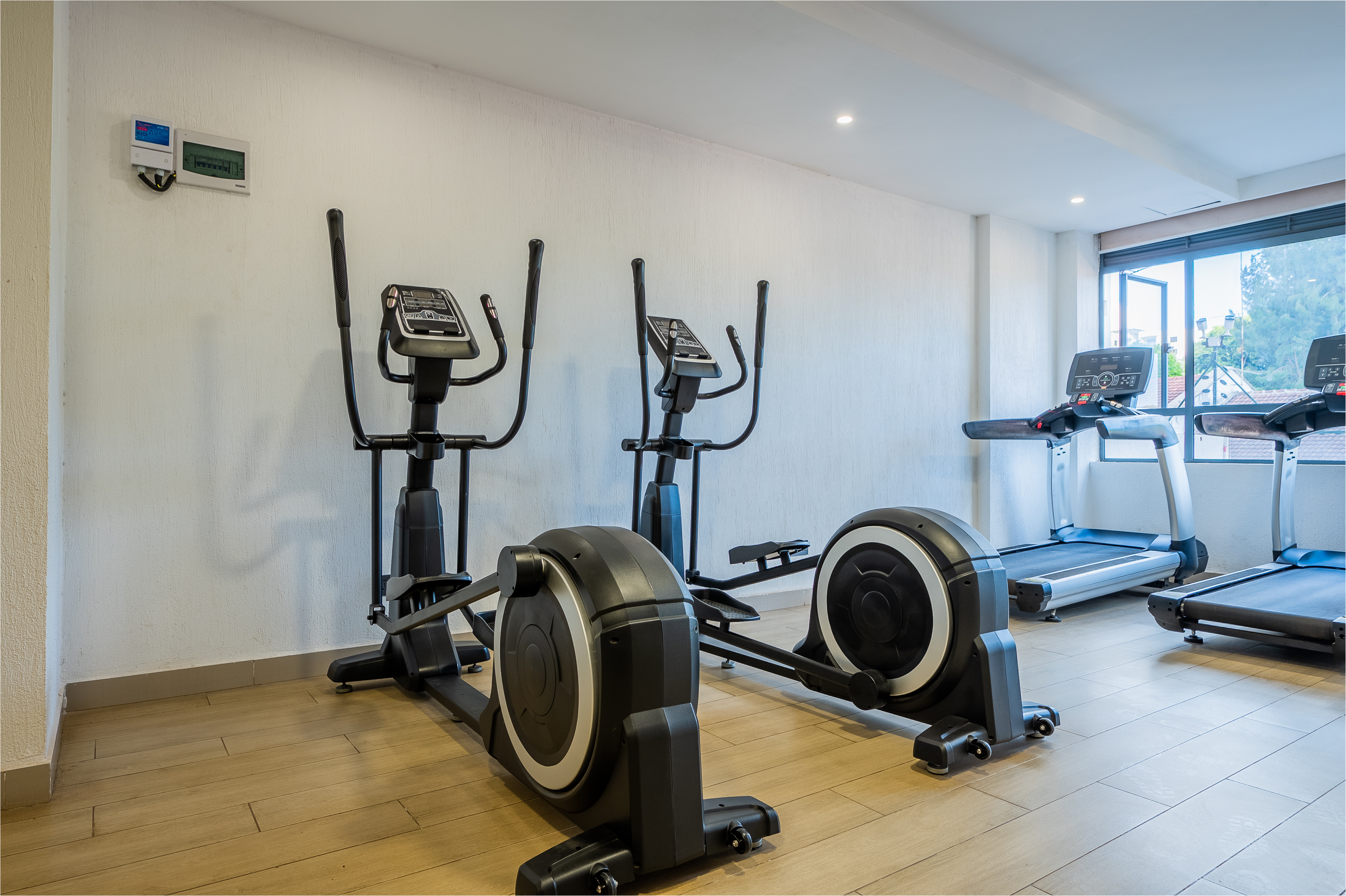 Fitness centre with exercise equipment at Leo Apartments, Lavington