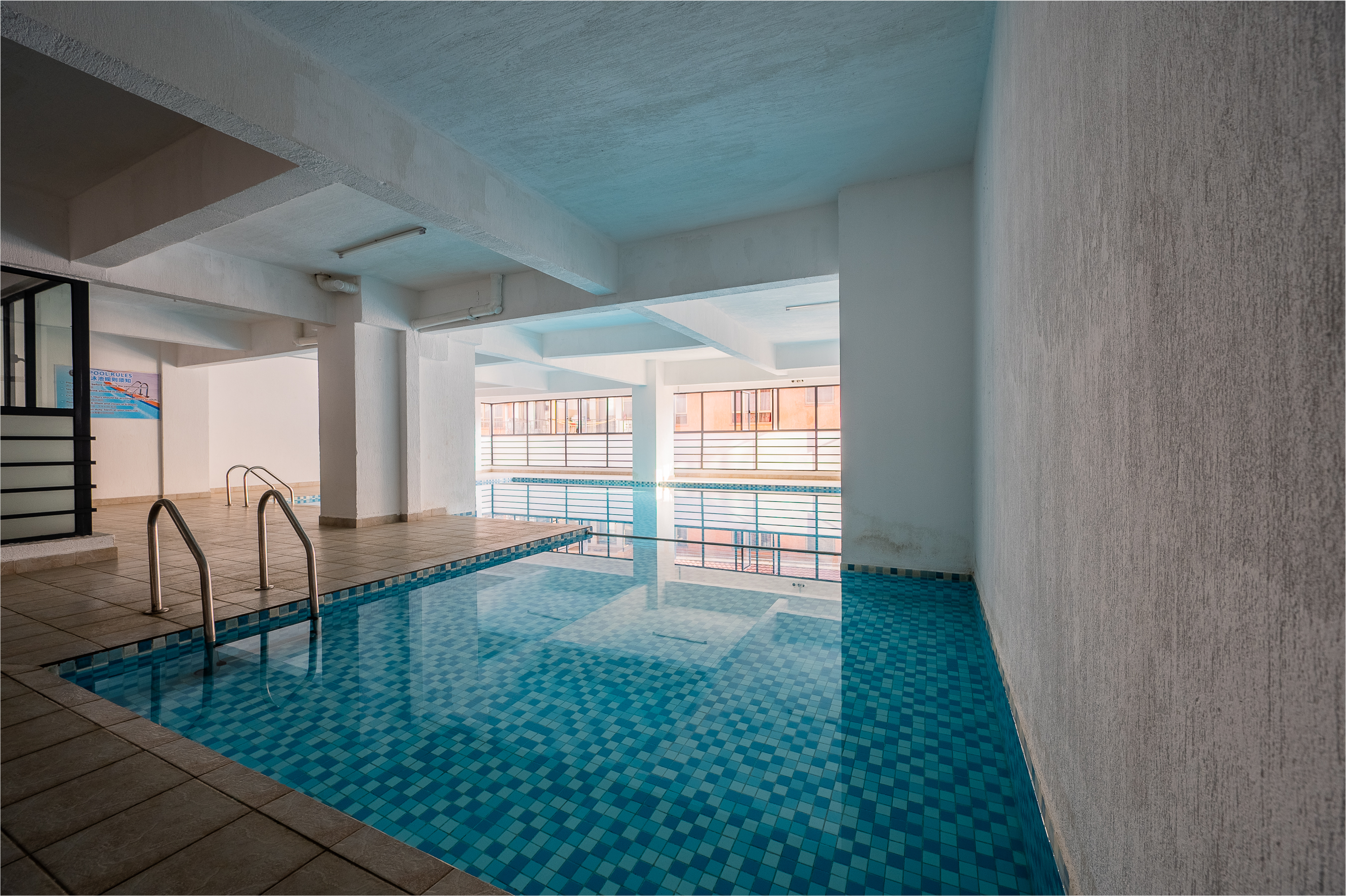 Outdoor swimming pool for residents at Leo Apartments, Lavington